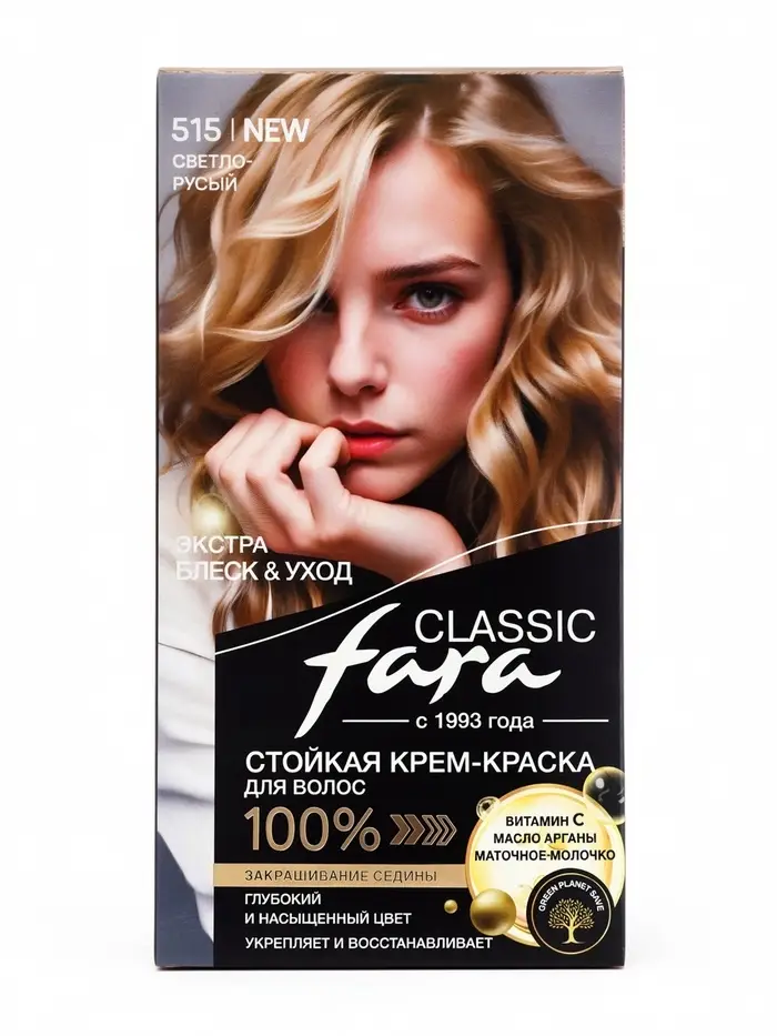 Краска для волос Fara Classic, тон 515, светло-русый, 160 г
