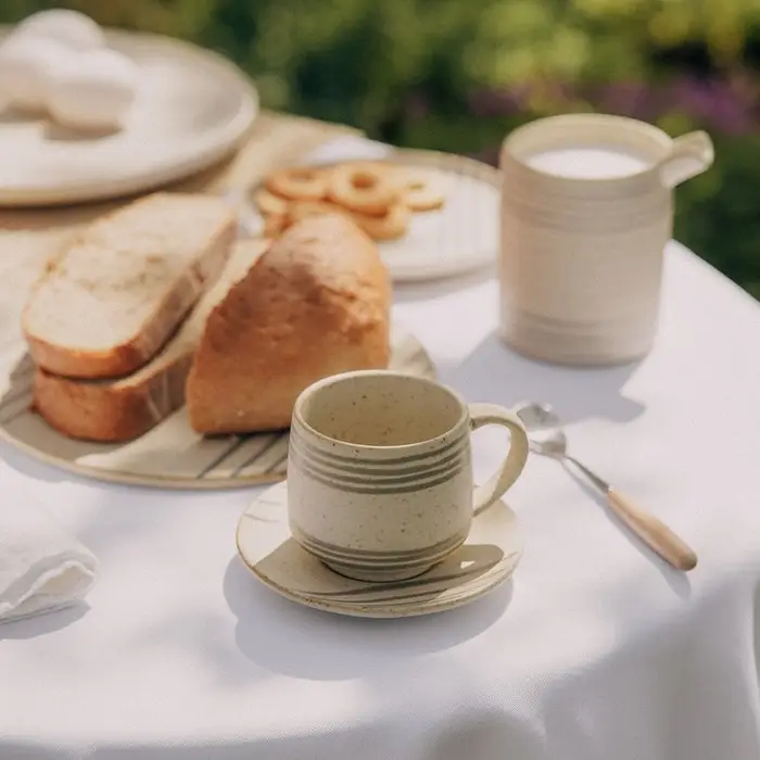 Чайная пара SL Home &laquo;Райяс&raquo;, 2 предмета: чашка 230 мл, блюдце d=12.5 см, керамика, бежевая