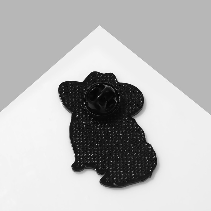 Значок «Котик» ковбой, цветной в чёрном металле Значок «Котик» ковбой, цветной в чёрном металле