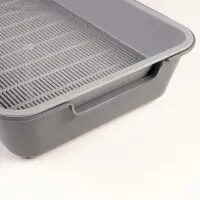 Туалет для кошек &laquo;Белла&raquo;, 37&times;27&times;8 см, с сеткой, пластик, серый