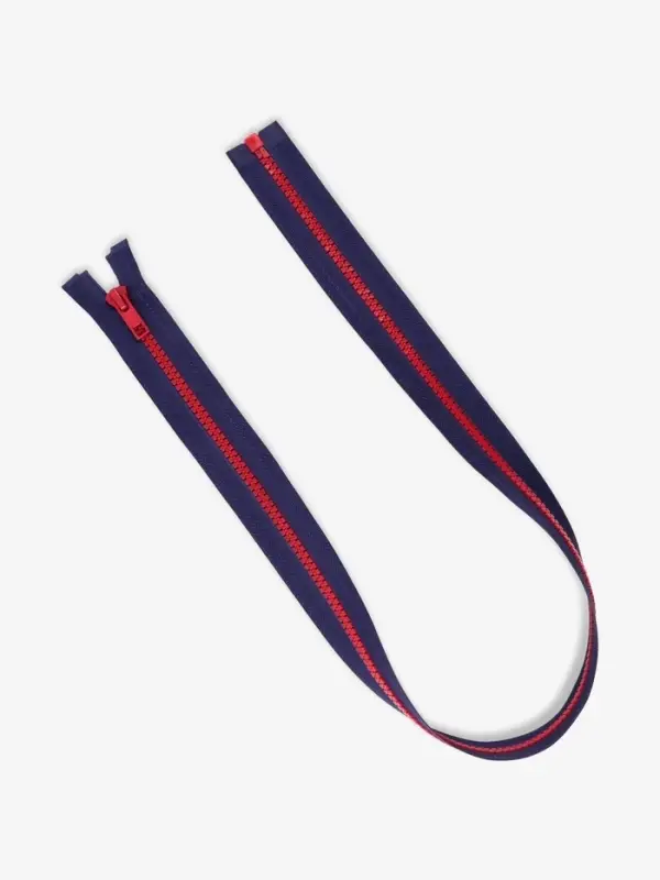 Молния &laquo;Трактор&raquo;, №5, разъёмная, замок автомат, 70 см, синяя, красная