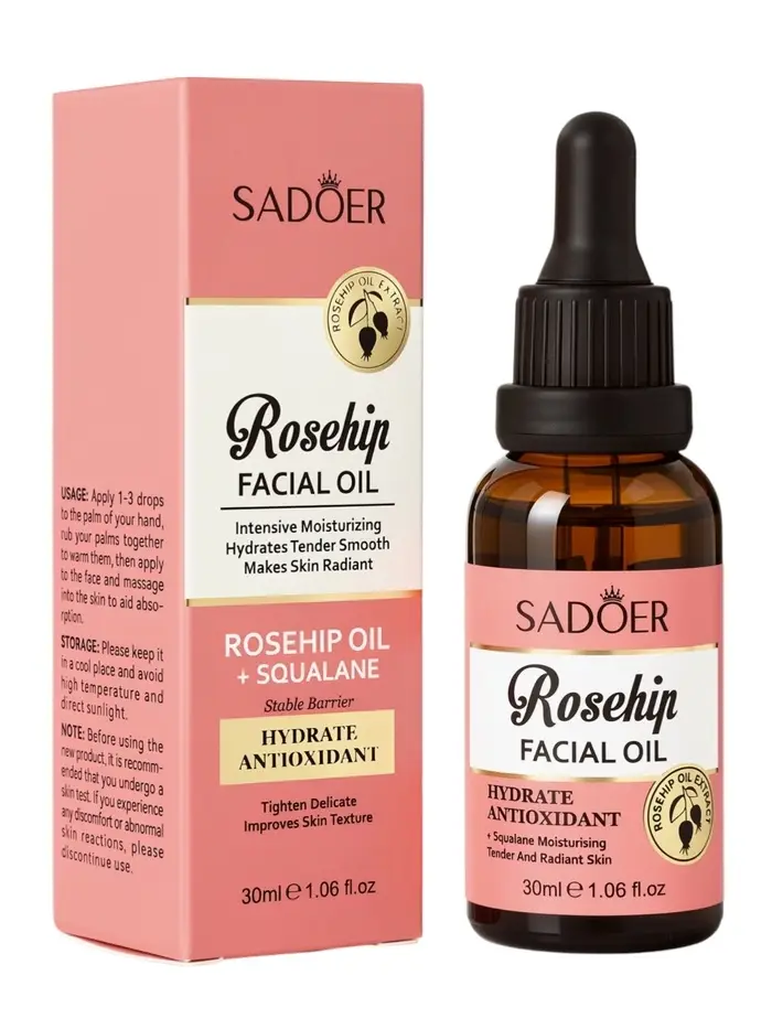 Масло для лица Sadoer с экстрактом шиповника, 30 мл