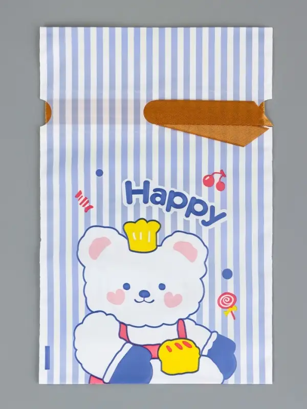 Пакет полиэтиленовый подарочный с лентой, Пакет полиэтиленовый подарочный с лентой, "Счастье", 13 х 23 см