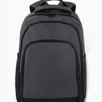 Рюкзак, 27*14*38,5 см, 2 отд 3н/карм, Комби, Водонепрон. дно, серый/черн