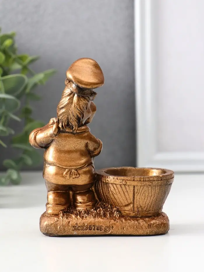 Фигура с подставкой для мелочей «Шеф повар», 12×9.5×5.5 см, бронза
