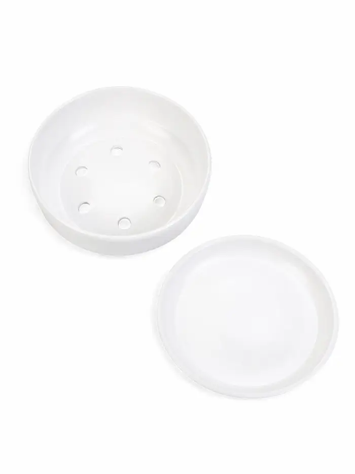 Горшок для бонсай, кактусов и суккулентов &laquo;Огма&raquo;, 2 л, d=22 см, h=8 см, керамический, с поддоном, белый