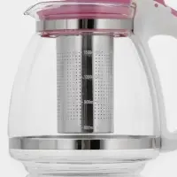 Заварочный чайник, 1.5 л, с металлическим ситом, стекло, МИКС