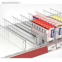 Пластиковый обламывающийся разделитель c передним ограничителем 60 мм, 285-485&times;20&times;60 мм