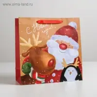 Пакет подарочный новогодний ламинированный квадратный «Весёлая компания», 30 х 30 х 12 см Пакет подарочный новогодний ламинированный квадратный «Весёлая компания», 30 х 30 х 12 см