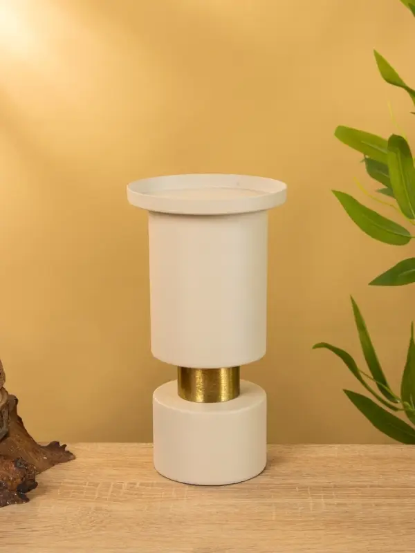 Подсвечник на 1 свечу текстурный "Фисташковый" 10,5х10,5х19 см