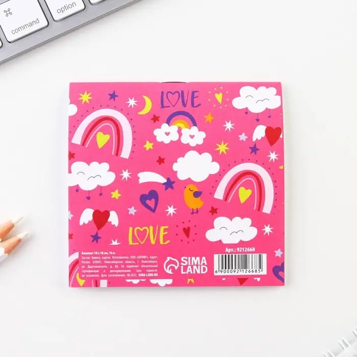 Блокнот 10х10 см, 16 л «8 Марта. Детский» МИКС Блокнот 10х10 см, 16 л «8 Марта. Детский» МИКС