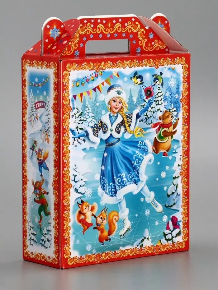 Подарочная новогодняя коробка «Олимпиада», для сладких подарков, 16.8×7×25 см