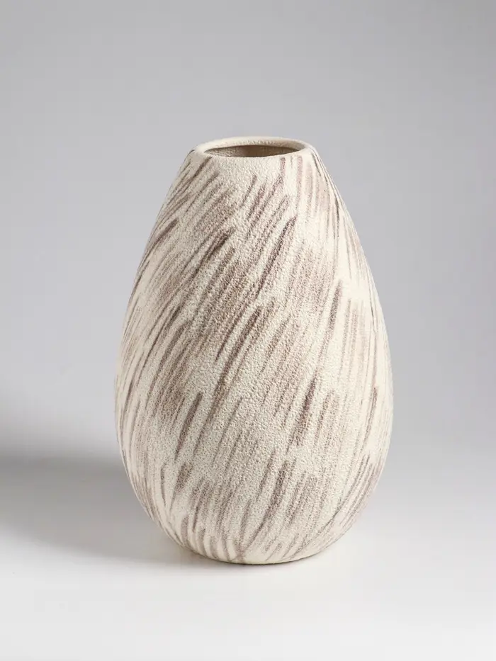 Ваза настольная керамика "Беажио" классик, 24,5х15 см, бежево-коричневый