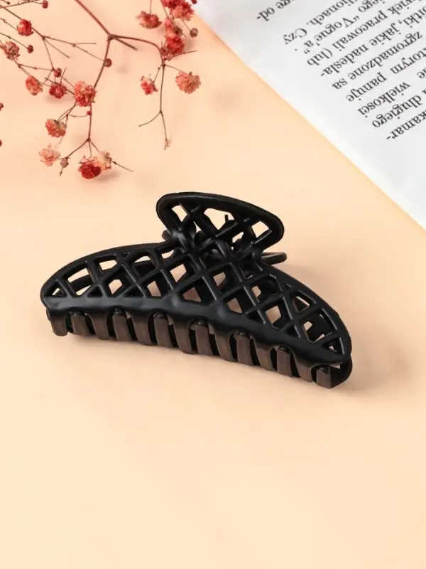 Крабик для волос &laquo;Матовый&raquo;, сеточка люкс, 9 см, чёрный