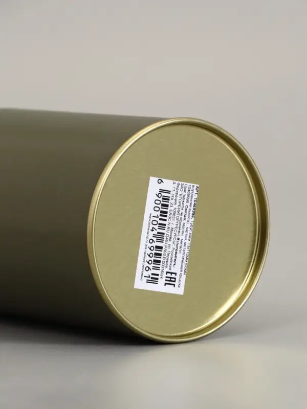 Тубус 73&times;110 мм (90 мм внутренняя высота), картон, хаки, металлическая крышка