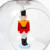 Елочная игрушка шар со светом с фигуркой полистоун "Щелкунчик"