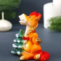 Свеча фигурная "Лошадка с ёлочкой" 8х5,5х8,5 см, цв. золотой