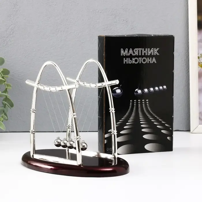 Маятник настольный антистресс &laquo;Шары Ньютона. Колыбель техно&raquo;, овал, 10.5&times;18&times;13.5 см