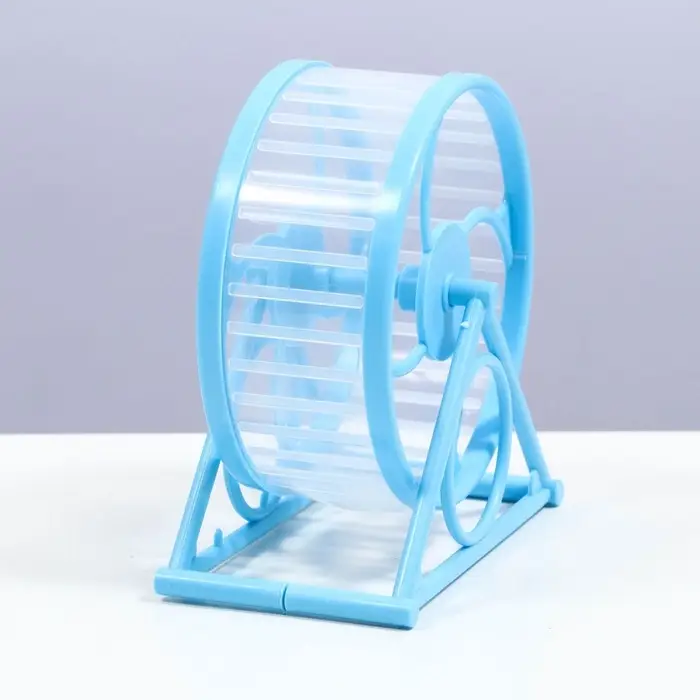 Колесо для грызунов, 14&times;3&times;9 см, диаметр колеса 12.5 см, на подставке, пластик, голубое