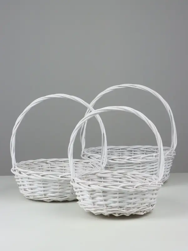 Набор корзин  (ива), 40 H12 HH39 B33, 35 H10 HH34 B28, 28 H9 HH31 B22, 3 шт., белый