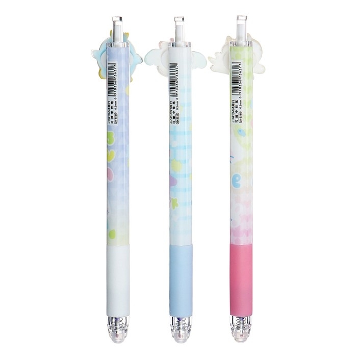 Ручка гелевая автомат Ручка гелевая автомат "Зверушки", стираемые чернила, чернила синие, МИКС