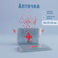Аптечка, 24&times;17&times;13 см, пластик, прозрачная