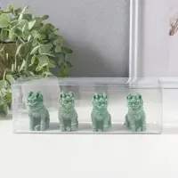Сувенир полистоун "Собаки Фу" набор 4 шт зелёный 2,3х4,5х5 см