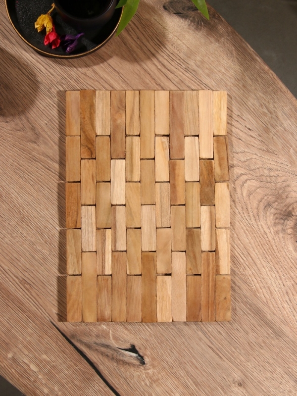 Коврик из тикового дерева, 30х20х0,7 см