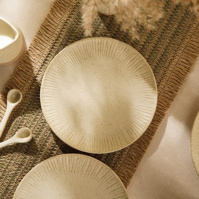 Тарелки SL Home &laquo;Виенто&raquo;, d=23 см, набор 2 шт., керамика, бежевые