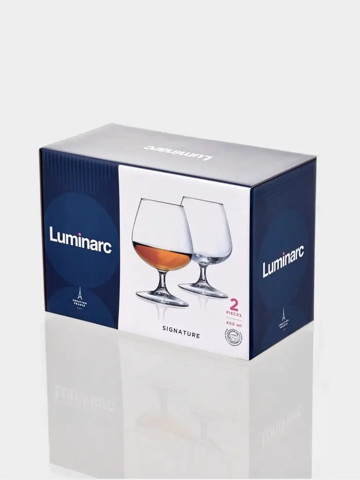 Бокалы для коньяка Luminarc &laquo;Эталон&raquo;, 400 мл, размер одного бокала 9&times;13 см, набор 2 шт., стекло, прозрачные