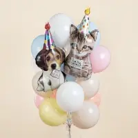 Воздушный шар фольгированный 30" &laquo;Котёнок в колпачке&raquo;