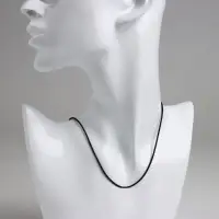 Шнурок кожаный d=1.5 мм, 55 см, чёрный