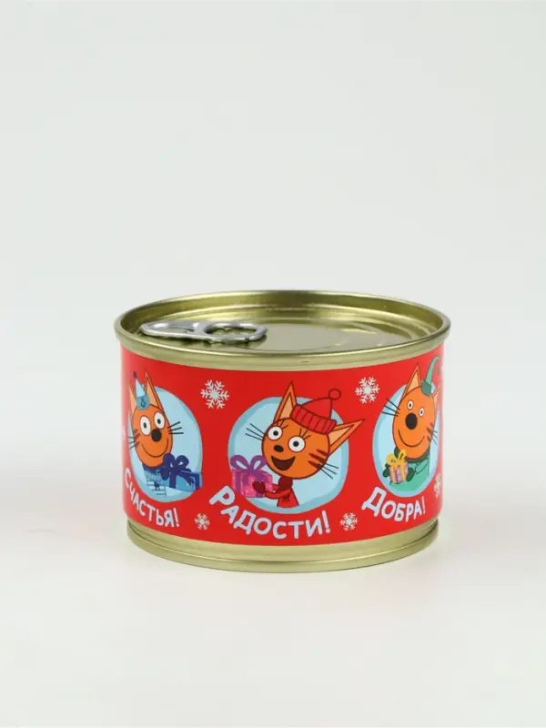 Монпансье в консервной банке «Три кота Новый год» 3 шт. Монпансье в консервной банке «Три кота Новый год» 3 шт.