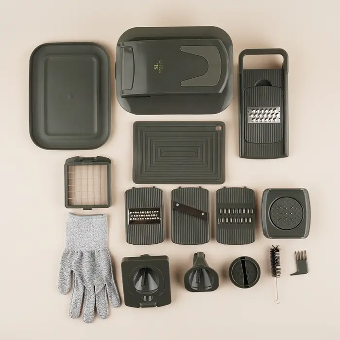 Овощерезка универсальная SL Home &laquo;Оливковая роща&raquo;, 9 в 1, стекло, оливковая