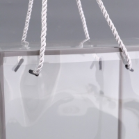 Коробка из PET с ручками, серебрянная, 20 х 20 х 9 см