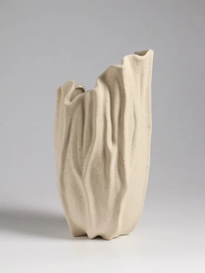 Ваза настольная керамика "Джалис" 22,5х12 см, бежевый