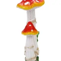 Садовая фигура из полистоуна &laquo;Мухомор с лягушкой&raquo;, 13&times;13&times;32 см