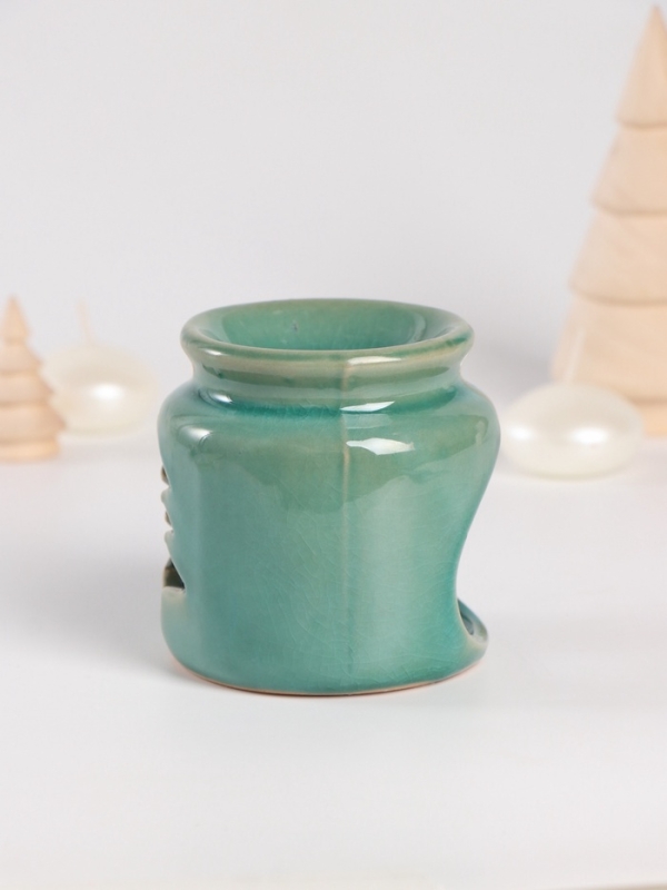 Набор: аромалампа для эфирных масел, мелтсы из воска ароматические «Ёлочка», зелёная, 7.5×7.5×8 см Набор: аромалампа для эфирных масел, мелтсы из воска ароматические «Ёлочка», зелёная, 7.5×7.5×8 см