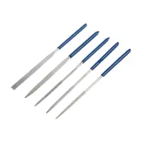 Набор надфилей алмазных ТУНДРА, обрезиненные рукоятки, 50&times;140&times;3 мм, 5 шт.
