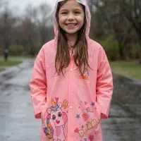 Дождевик детский, рост 100-110, розовый