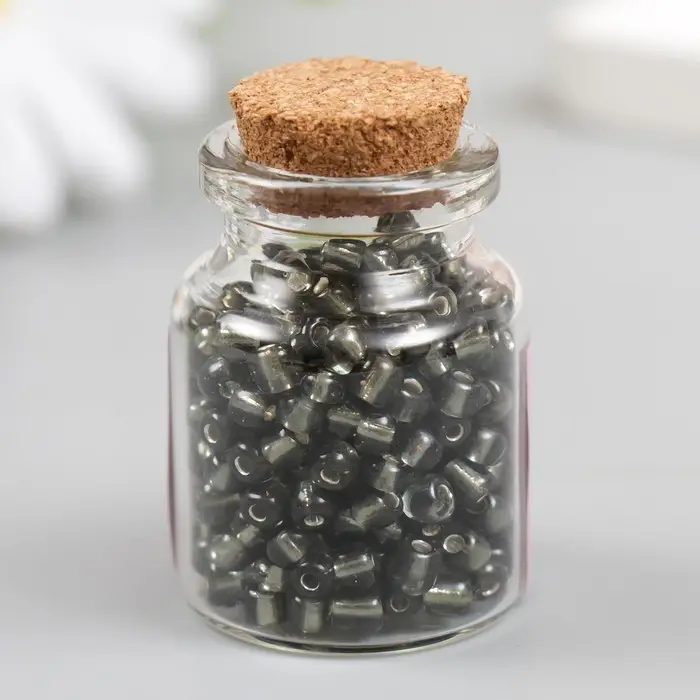 Бисер круглый 6/0 в бутылочке  Бисер круглый 6/0 в бутылочке "Золотистая корица" прозрачно-цветной 20 гр