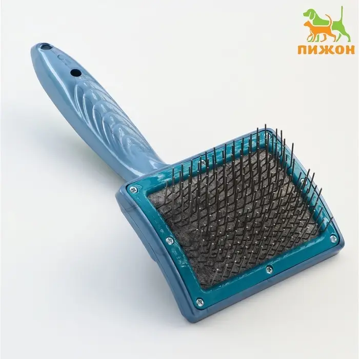 Щётка - пуходёрка для &laquo;Кавказца&raquo;, основание 84&times;58 мм, синяя