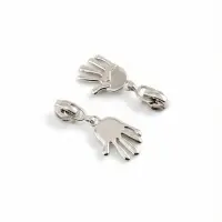 Бегунок для молнии &laquo;Спираль&raquo;, №3, &laquo;Ладонь&raquo;, 10 шт., цвет никель