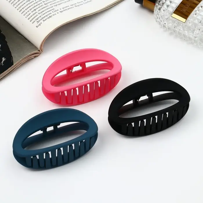 Крабик для волос «Леона», овал классика матовый, 8.5 см, МИКС Крабик для волос «Леона», овал классика матовый, 8.5 см, МИКС