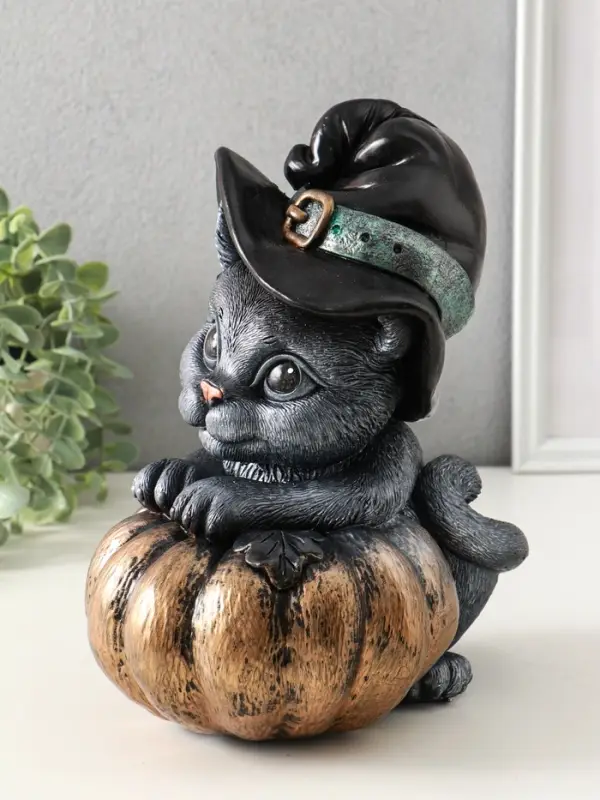 Копилка Копилка "Кот с тыквой" 27х22 см, бронза с серебром