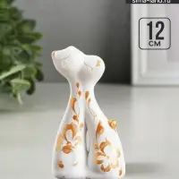 Фигурка керамика &laquo;Коты влюбленные&raquo;, белые, 3&times;6.5&times;12 см