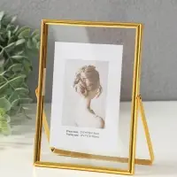 Фоторамка металл на 1 фото 13х18 см "Лофт" золото гальваника 1,2х14х18,8 см Фоторамка металл на 1 фото 13х18 см "Лофт" золото гальваника 1,2х14х18,8 см