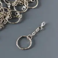 Кольцо для брелока на цепочке с карабином 6,5 см, d=2,3 см карабин 1,3 см, набор 20 шт