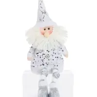 Игрушка мягкая &laquo;Дед Мороз в костюмчике с пайетками&raquo; 49&times;17 см, серебристо-белый