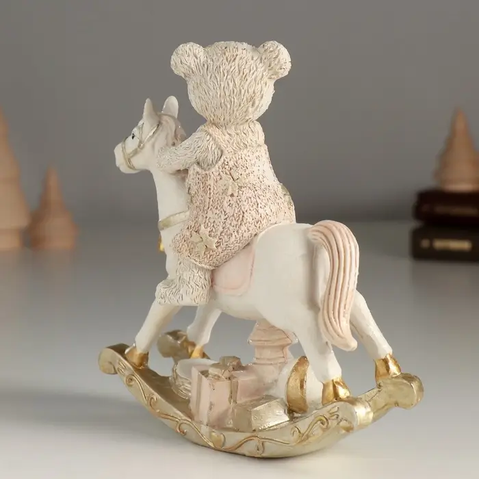 Фигурка полистоун &laquo;Мишка на коне&raquo;, 13&times;6.5&times;15 см